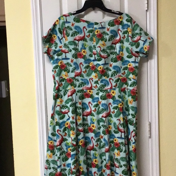 FLAMBOYANT FLAMINGO SWING DRESS 22/24 - Picture 3 of 12